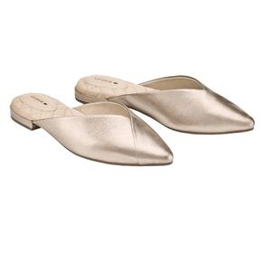 Birdies Swan Mule in Gold Leather Size 10 EUC